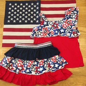 Celebrate Patriotic 2 Piece Tank & Ruffle Skirt 2T